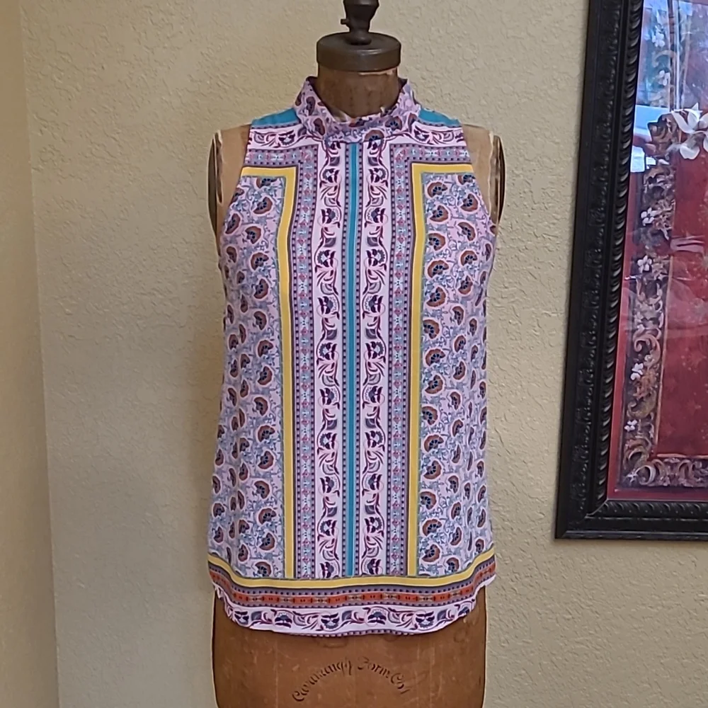 WOMENS GIANNI BINI SLEEVELESS MOCK NECK TOP SIZE XS